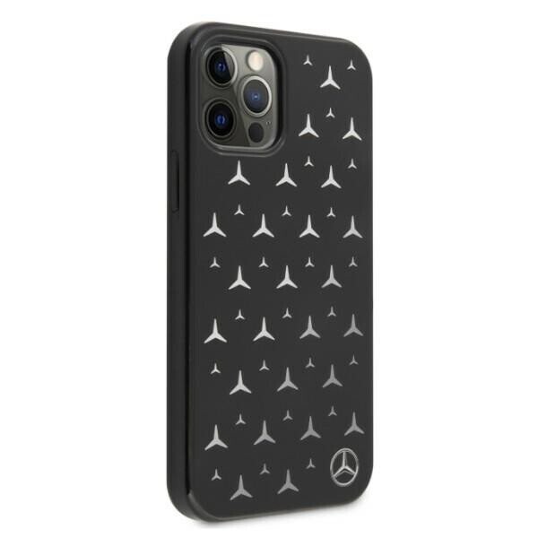 Mercedes MEHCP12MESPBK iPhone 12|12 Pro 6,1" czarny|black hardcase Silver Stars Pattern (Attēls 4)