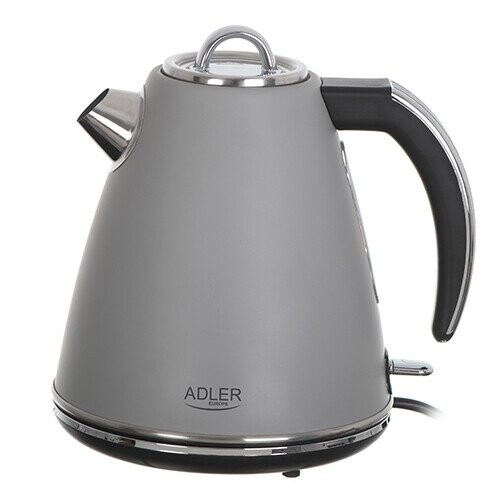 Adler Kettle AD 1343g Electric, 2200 W, 1.5 L, Stainless steel, 360° rotational base, Grey (Attēls 1)