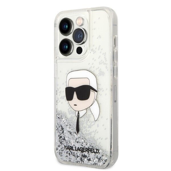 Karl Lagerfeld KLHCP14XLNKHCH iPhone 14 Pro Max 6,7" srebrny|silver hardcase Glitter Karl Head (Attēls 2)