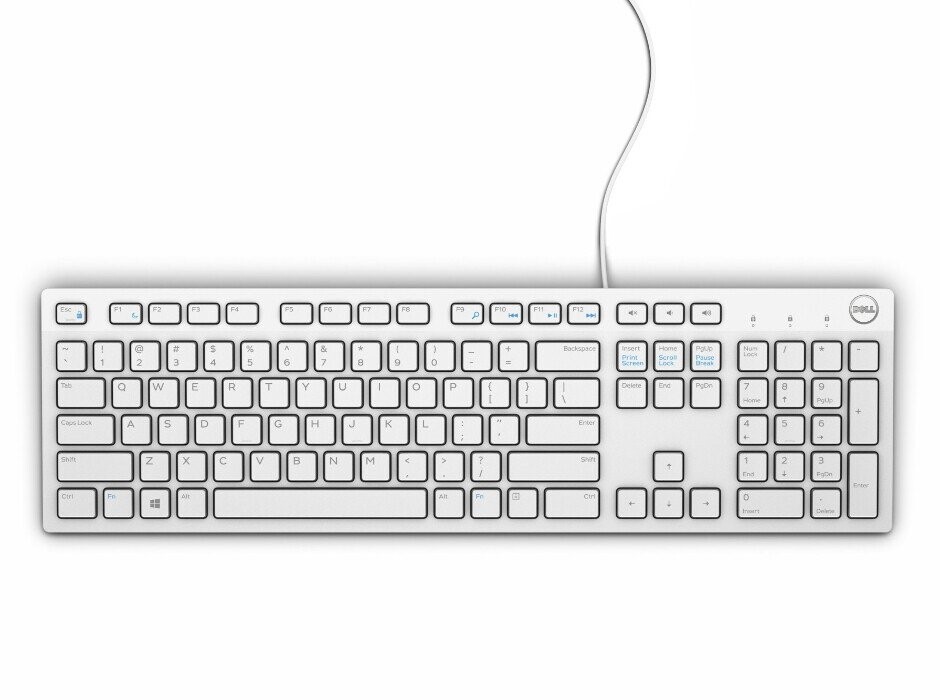 Dell KB216 Multimedia, Wired, Keyboard layout EN, USB, White, English, (Фото 2)