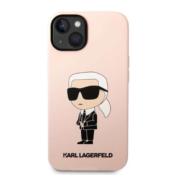 Karl Lagerfeld KLHMP14SSNIKBCP iPhone 14 6,1" hardcase różowy|pink Silicone Ikonik Magsafe (Attēls 3)