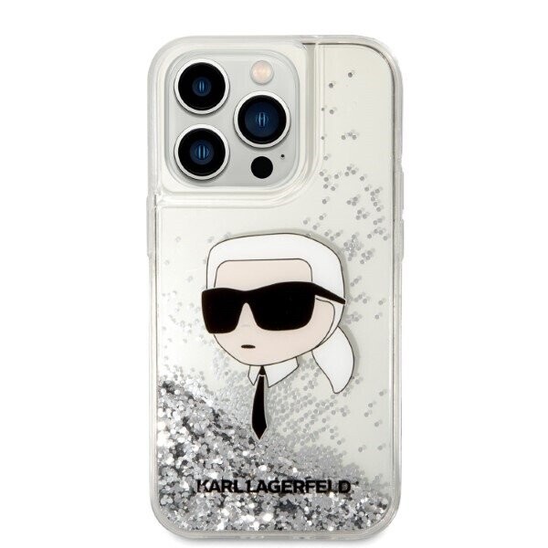 Karl Lagerfeld KLHCP14XLNKHCH iPhone 14 Pro Max 6,7" srebrny|silver hardcase Glitter Karl Head (Attēls 3)