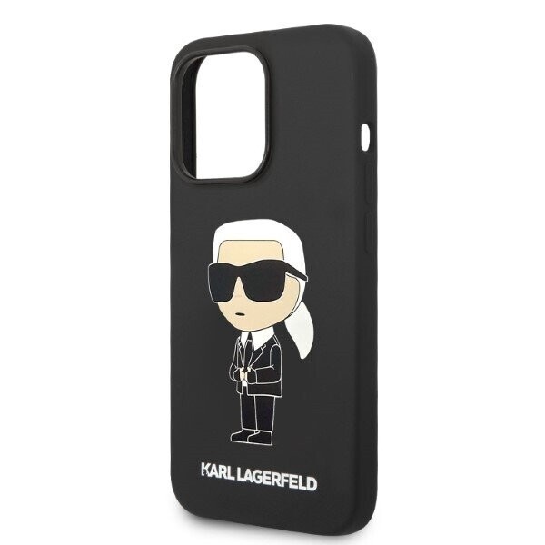 Karl Lagerfeld KLHMP14LSNIKBCK iPhone 14 Pro 6,1" hardcase czarny|black Silicone Ikonik Magsafe (Attēls 6)