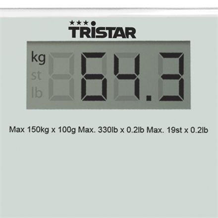 Tristar Bathroom scale WG-2419 Maximum weight (capacity) 150 kg, Accuracy 100 g, White (Attēls 5)