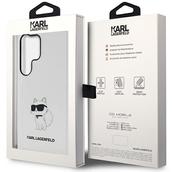 Karl Lagerfeld KLHCS23LHNCHTCT S23 Ultra S918 transparent hardcase Ikonik Choupette (Attēls 8)