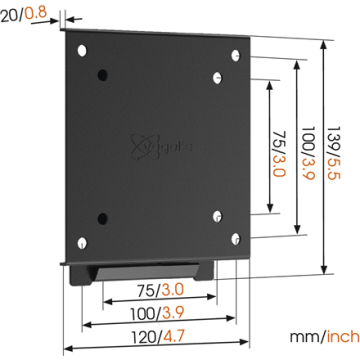Vogel's Wall Mount - 30kg, Black, indented (Attēls 3)