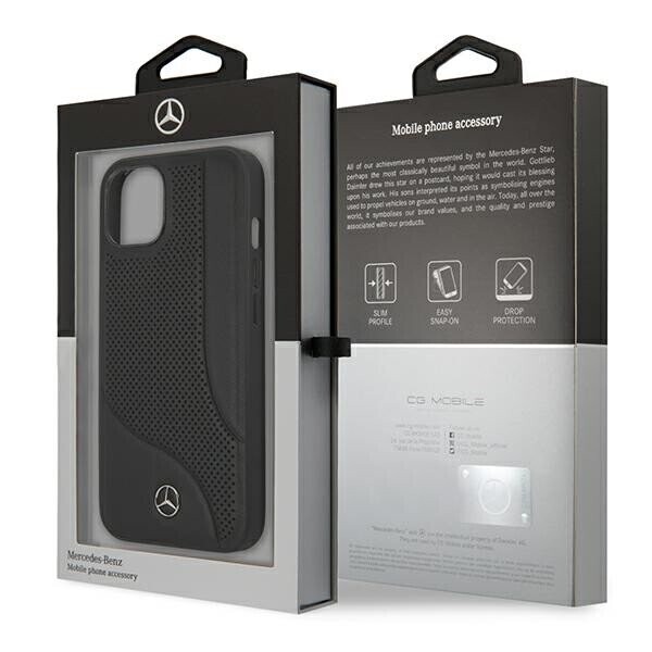 Mercedes MEHCP13SCDOBK iPhone 13 mini 5,4" czarny|black hardcase Leather Perforated Area (Фото 8)