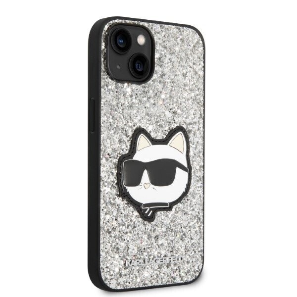 Karl Lagerfeld KLHCP14SG2CPS iPhone 14 6,1" srebrny|silver hardcase Glitter Choupette Patch (Attēls 4)
