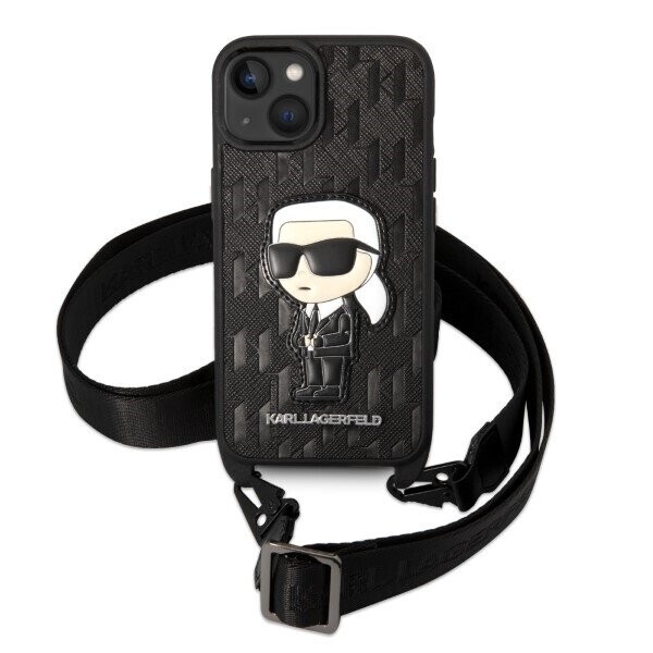 Karl Lagerfeld KLHCP14SSTKMK iPhone 14 6,1" czarny|black hardcase Monogram Ikonik Patch (Attēls 2)
