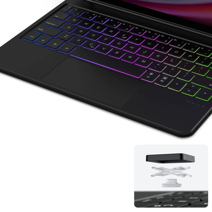 Dux Ducis Keyboard (MK Series) Case with Bluetooth Keyboard for Samsung Galaxy Tab S9 | S8 | S7 - Black (Фото 11)