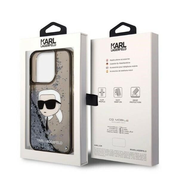 Karl Lagerfeld KLHCP14XLNKHCK iPhone 14 Pro Max 6,7" czarny|black hardcase Glitter Karl Head (Attēls 8)
