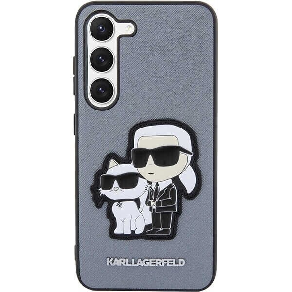 Karl Lagerfeld KLHCS23SSANKCPG S23 S911 hardcase szary|grey Saffiano Karl & Choupette (Attēls 3)