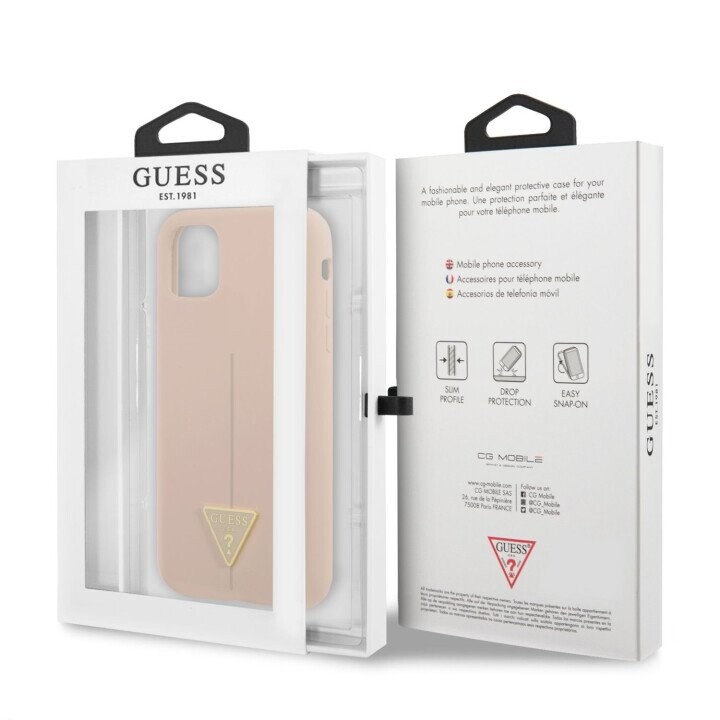 Guess Silicone Line Triangle Case for iPhone 11 Pink (Фото 5)