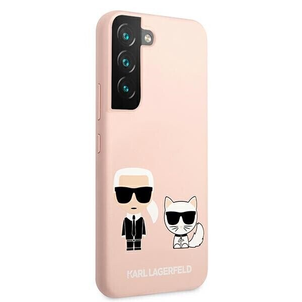 Karl Lagerfeld KLHCS22MSSKCI S22+ S906 hardcase jasno różowy|light pink Silicone Ikonik Karl & Choupette (Attēls 4)