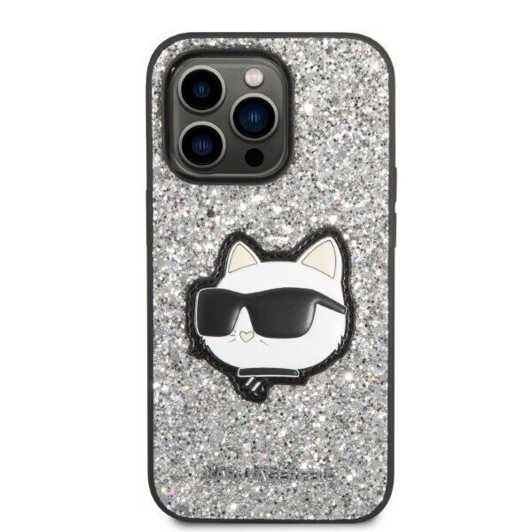 Karl Lagerfeld KLHCP14XG2CPS iPhone 14 Pro Max 6,7" srebrny|silver hardcase Glitter Choupette Patch (Attēls 3)