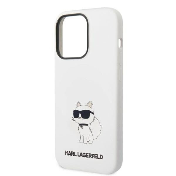 Karl Lagerfeld KLHMP14XSNCHBCH iPhone 14 Pro Max 6,7" hardcase biały|white Silicone Choupette MagSafe (Attēls 6)