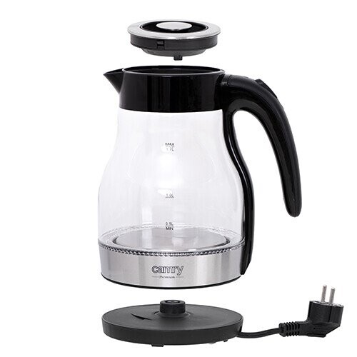 Camry Kettle CR 1300 Electric, 2200 W, 1.7 L, Stainless steel, 360° rotational base, Black (Attēls 4)