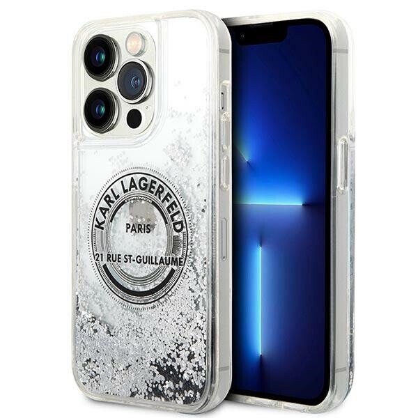 Karl Lagerfeld KLHCP14XLCRSGRS iPhone 14 Pro Max 6,7" srebrny|silver hardcase Liquid Glitter RSG (Attēls 1)