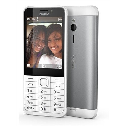 Nokia 230 Silver, 2.8 ", TFT, 240 x 320 pixels, 16 MB, Dual SIM, Mini-SIM, Bluetooth, 3.0, USB version microUSB 1.1, Built-in camera, Main camera 2 MP, Secondary camera 2 MP, 1200 mAh (Фото 1)