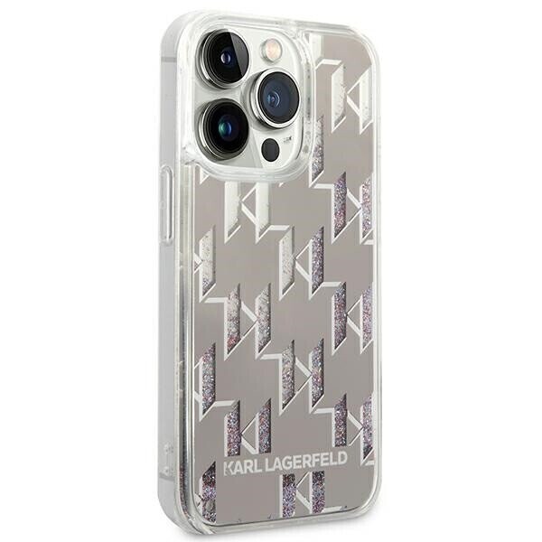 Karl Lagerfeld KLHCP14XLMNMS iPhone 14 Pro Max 6,7" hardcase srebrny|silver Liquid Glitter Monogram (Фото 4)