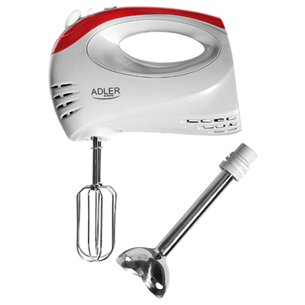 Hand Mixer Adler AD 4212 White, Hand Mixer, 300 W, Number of speeds 5, Shaft material Stainless steel (Фото 1)