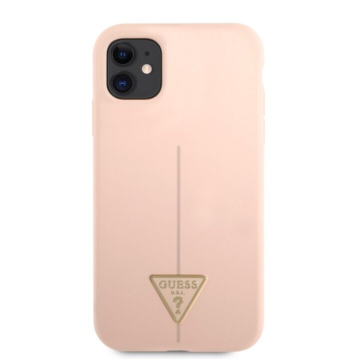 Guess Silicone Line Triangle Case for iPhone 11 Pink (Фото 1)