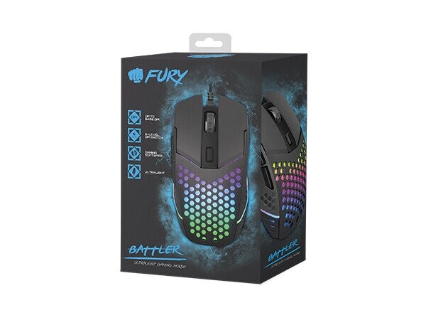 Fury Battler, 6400 DPI, RGB LED light, Wired Optical Gaming Mouse (Фото 5)