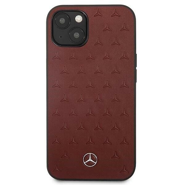 Mercedes MEHCP13MPSQRE iPhone 13 6,1" czerwony|red hardcase Leather Stars Pattern (Фото 3)