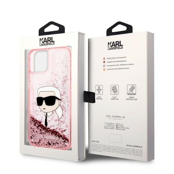 Karl Lagerfeld KLHCP14SLNKHCP iPhone 14 6,1" różowy|pink hardcase Glitter Karl Head (Attēls 8)