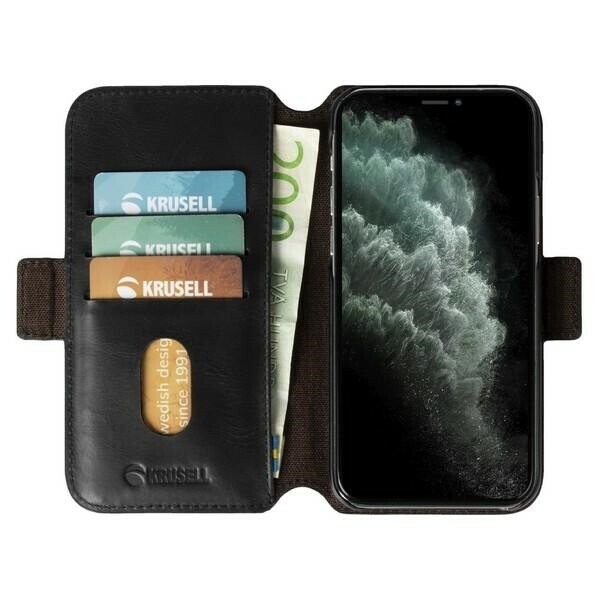 Krusell iPhone 12 Mini 5,4" Sunne 3 Card PhoneWallet czarny|black 62146 (Attēls 4)