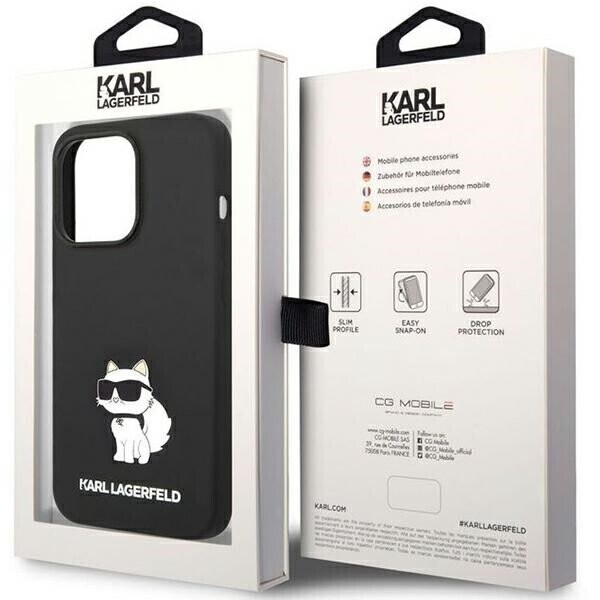 Karl Lagerfeld KLHMP14LSNCHBCK iPhone 14 Pro 6,1" hardcase czarny|black Silicone Choupette MagSafe (Attēls 8)
