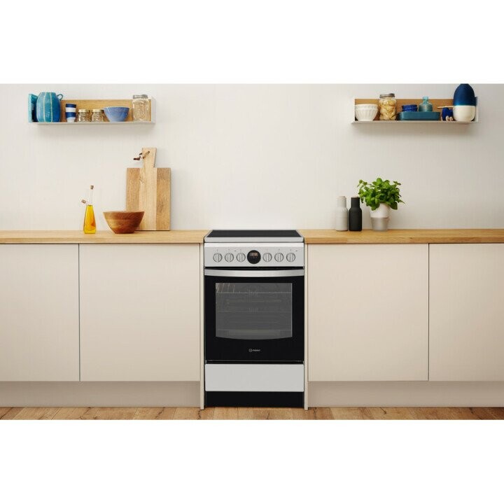 INDESIT Cooker IS5V8CHX/E Hob type Electric, Oven type Electric, Stainless steel, Width 50 cm, Grilling, Electronic, 57 L, Depth 60 cm (Attēls 6)