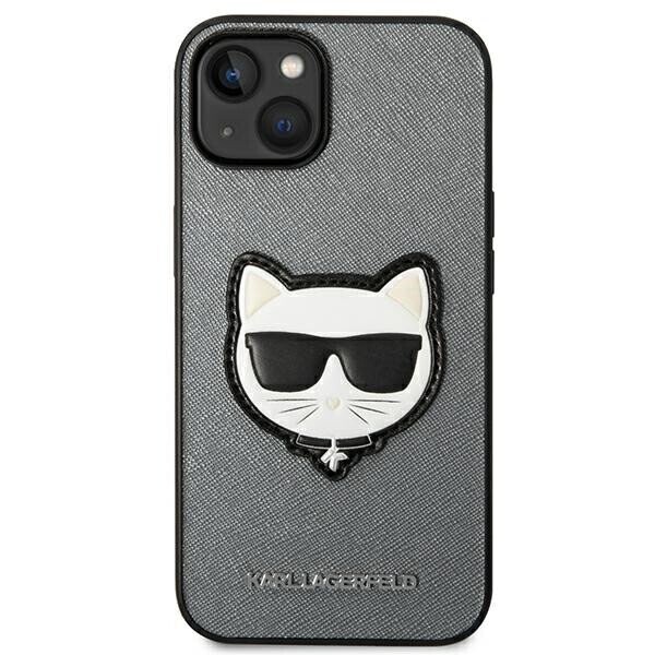 Karl Lagerfeld KLHCP14SSAPCHG iPhone 14 6,1" hardcase srebrny|silver Saffiano Choupette Head Patch (Attēls 3)