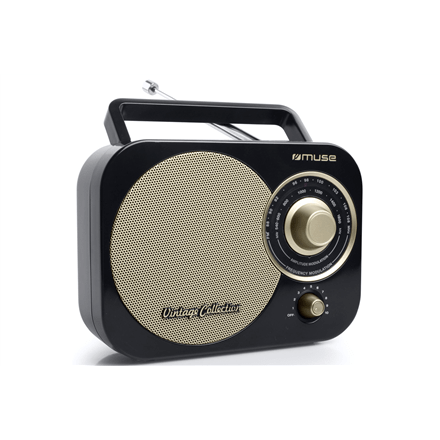 Muse Portable radio M-055RB Black/Gold, AUX in (Фото 1)