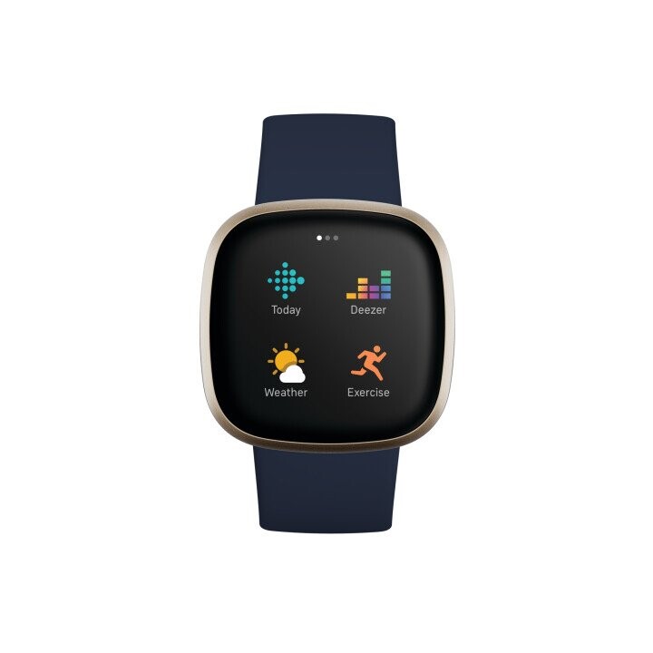 Fitbit Versa 3 Smart watch, NFC, GPS (satellite), Touchscreen, Heart rate monitor, Activity monitoring 24/7, Waterproof, Bluetooth, Wi-Fi, Midnight/Soft Gold Aluminum (Фото 2)