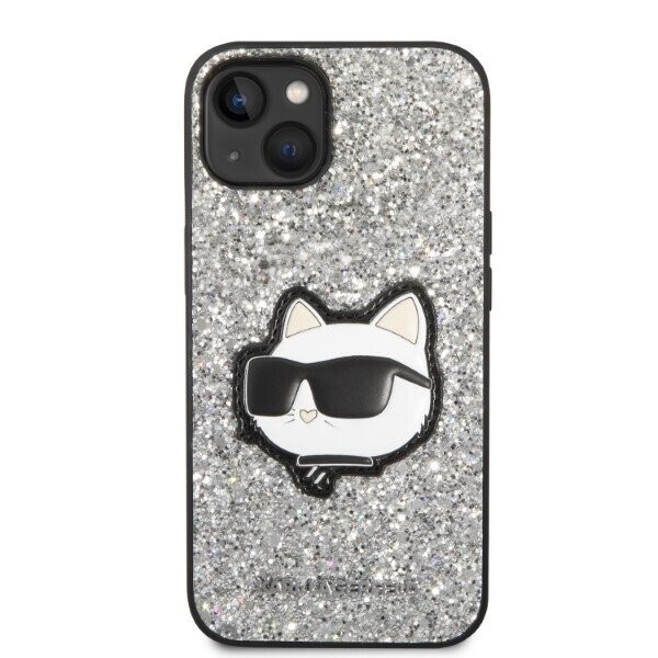 Karl Lagerfeld KLHCP14SG2CPS iPhone 14 6,1" srebrny|silver hardcase Glitter Choupette Patch (Attēls 3)