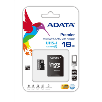 ADATA Premier UHS-I 16 GB, MicroSDHC, Flash memory class 10, SD adapter (Attēls 2)