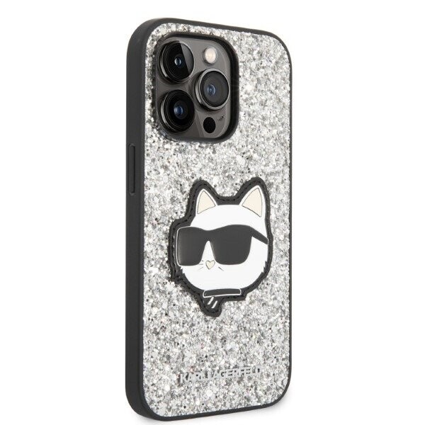Karl Lagerfeld KLHCP14XG2CPS iPhone 14 Pro Max 6,7" srebrny|silver hardcase Glitter Choupette Patch (Attēls 4)