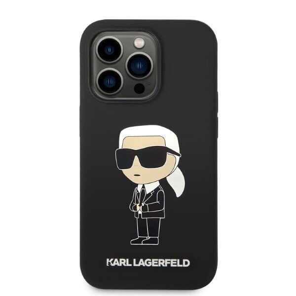 Karl Lagerfeld KLHMP14LSNIKBCK iPhone 14 Pro 6,1" hardcase czarny|black Silicone Ikonik Magsafe (Attēls 3)
