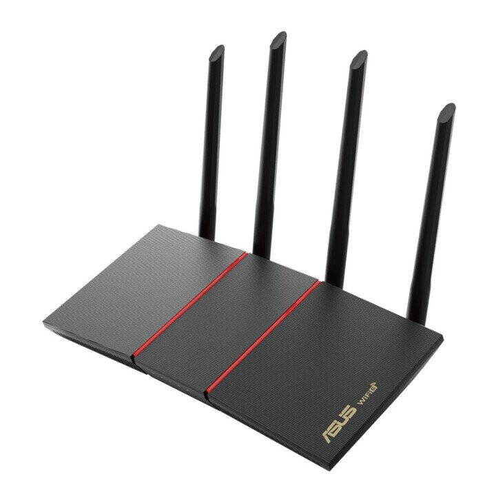 ASUS RT-AX55 wireless router Dual-band (2.4 GHz / 5 GHz) Gigabit Ethernet Black (Фото 1)