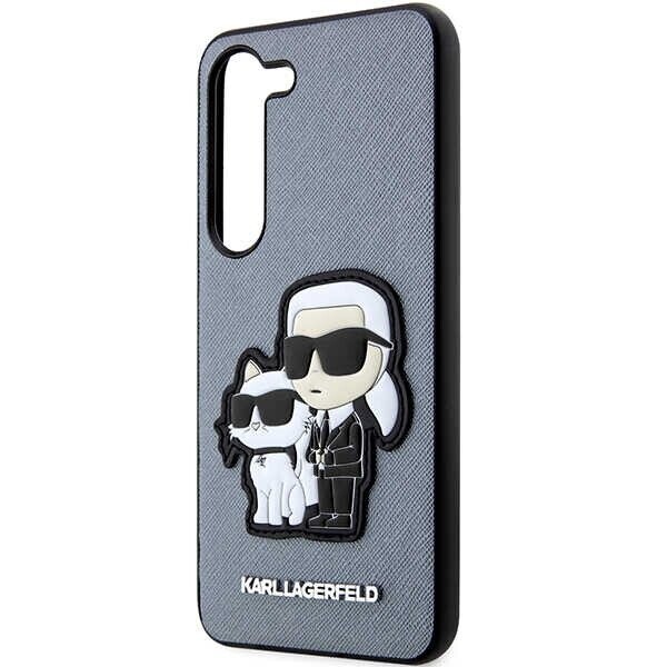 Karl Lagerfeld KLHCS23SSANKCPG S23 S911 hardcase szary|grey Saffiano Karl & Choupette (Attēls 6)