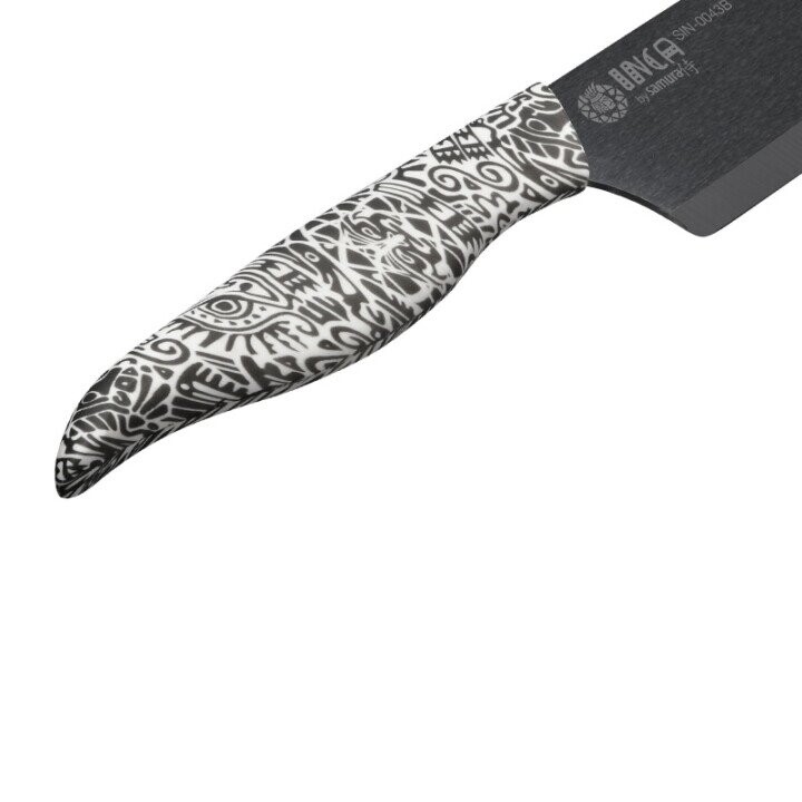 Samura Inca Кухонный нож Nakiri с 165 mm черным циркония керамическим лезвием и ABS TPR повверхностю ручкой (Фото 3)