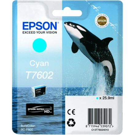 Epson T7602 Ink Cartridge, Cyan (Фото 1)
