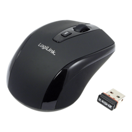 Logilink Maus optisch Funk 2.4 GHz wireless, Black, 2.4GH wireless mini mouse with autolink (Attēls 3)