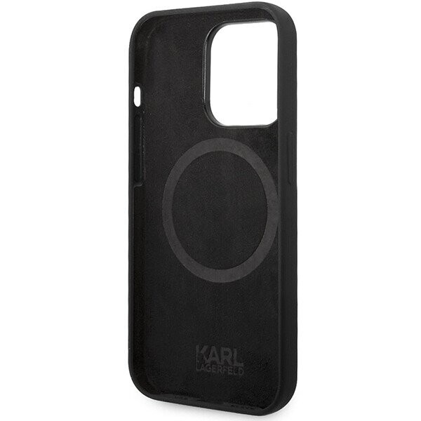 Karl Lagerfeld KLHMP14LSNCHBCK iPhone 14 Pro 6,1" hardcase czarny|black Silicone Choupette MagSafe (Attēls 7)