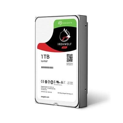 SEAGATE NAS HDD 1TB IronWolf 5900rpm 6Gb/s SATA 64MB cache 3.5inch 24x7 for NAS and RAID rackmount systemes BLK (Фото 1)