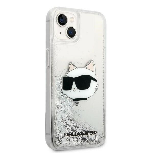 Karl Lagerfeld KLHCP14SLNCHCS iPhone 14 6,1" srebrny|silver hardcase Glitter Choupette Head (Attēls 4)