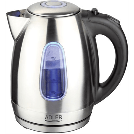 Adler AD 1223 Standard kettle, Stainless steel, Stainless steel, 2200 W, 1.7 L, 360° rotational base (Фото 1)