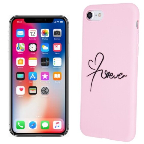 TakeMe "Love" sērijas Mīksts TPU aizmugures maks-apvalks priekš Apple iPhone X / Xs Rozā (Attēls 2)