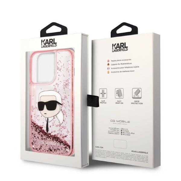 Karl Lagerfeld KLHCP14XLNKHCP iPhone 14 Pro Max 6,7" różowy|pink hardcase Glitter Karl Head (Attēls 8)